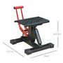 Voir la diapositive 3 : HOMCOM Lève moto béquille d'atelier stand moto tout-terrain moto cross supermotard hauteur réglable acier noir rouge