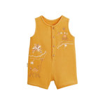Petit Béguin Combishort bébé en gaze de coton Liwa. Coloris disponibles : Jaune