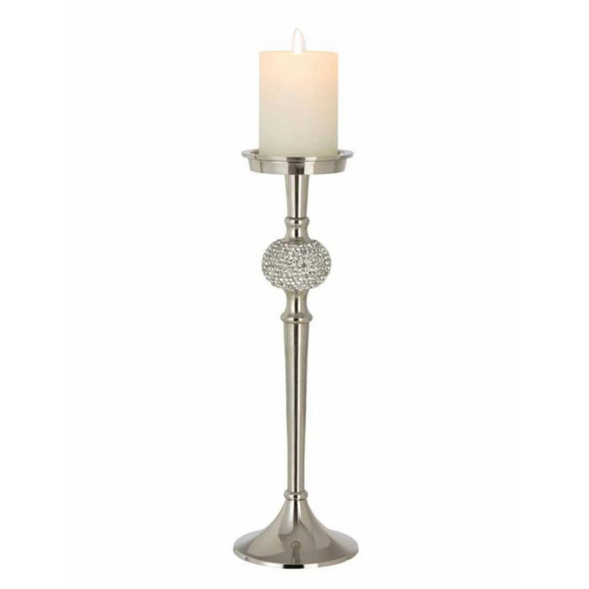 Paris Prix Bougeoir Design  Sphère Diamant  36cm Argent