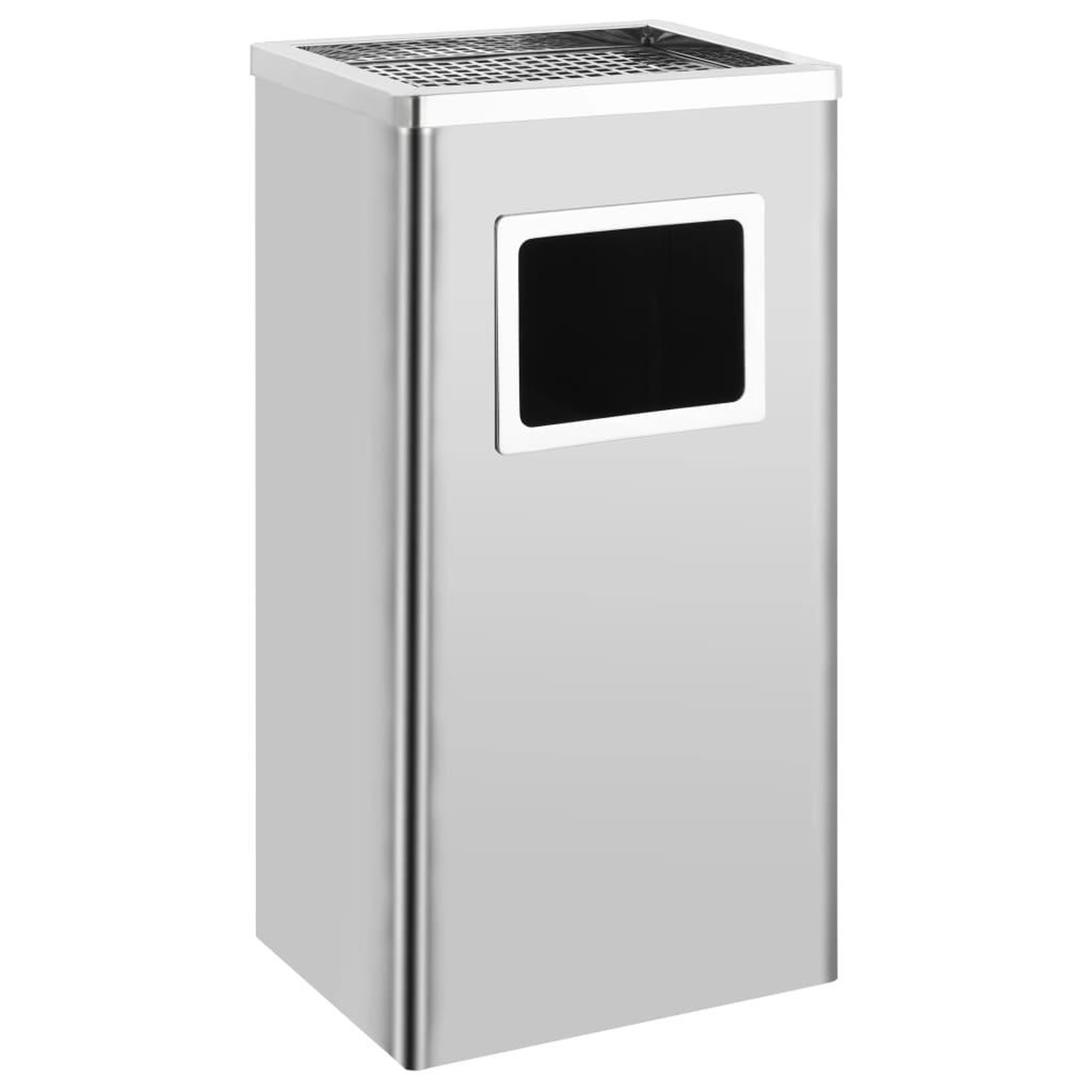 Voir la diapositive 1 : VIDAXL Poubelle a cendrier d'hotel 45 L Acier inoxydable