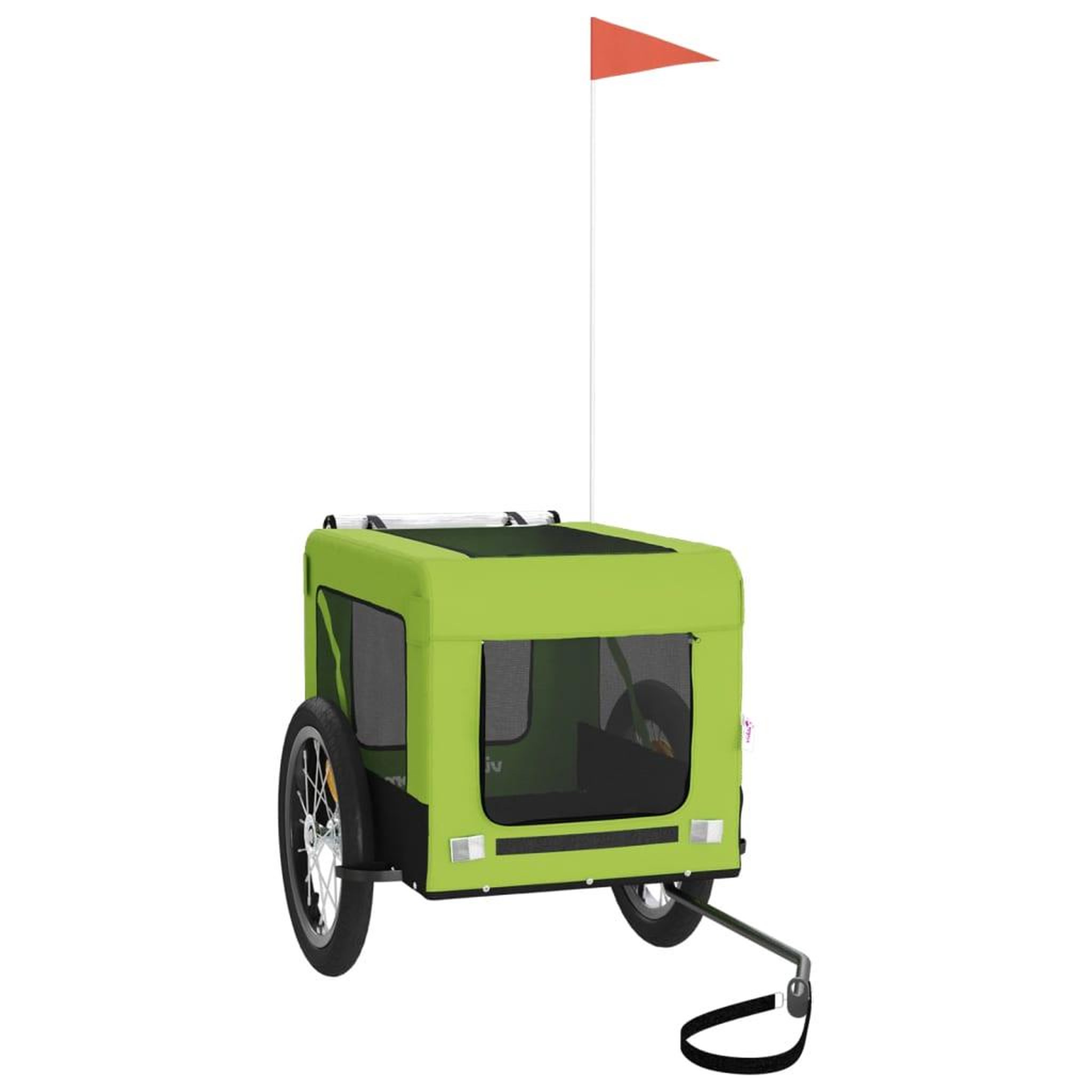 Voir la diapositive 3 : VIDAXL Remorque de velo pour animaux de compagnie vert et noir
