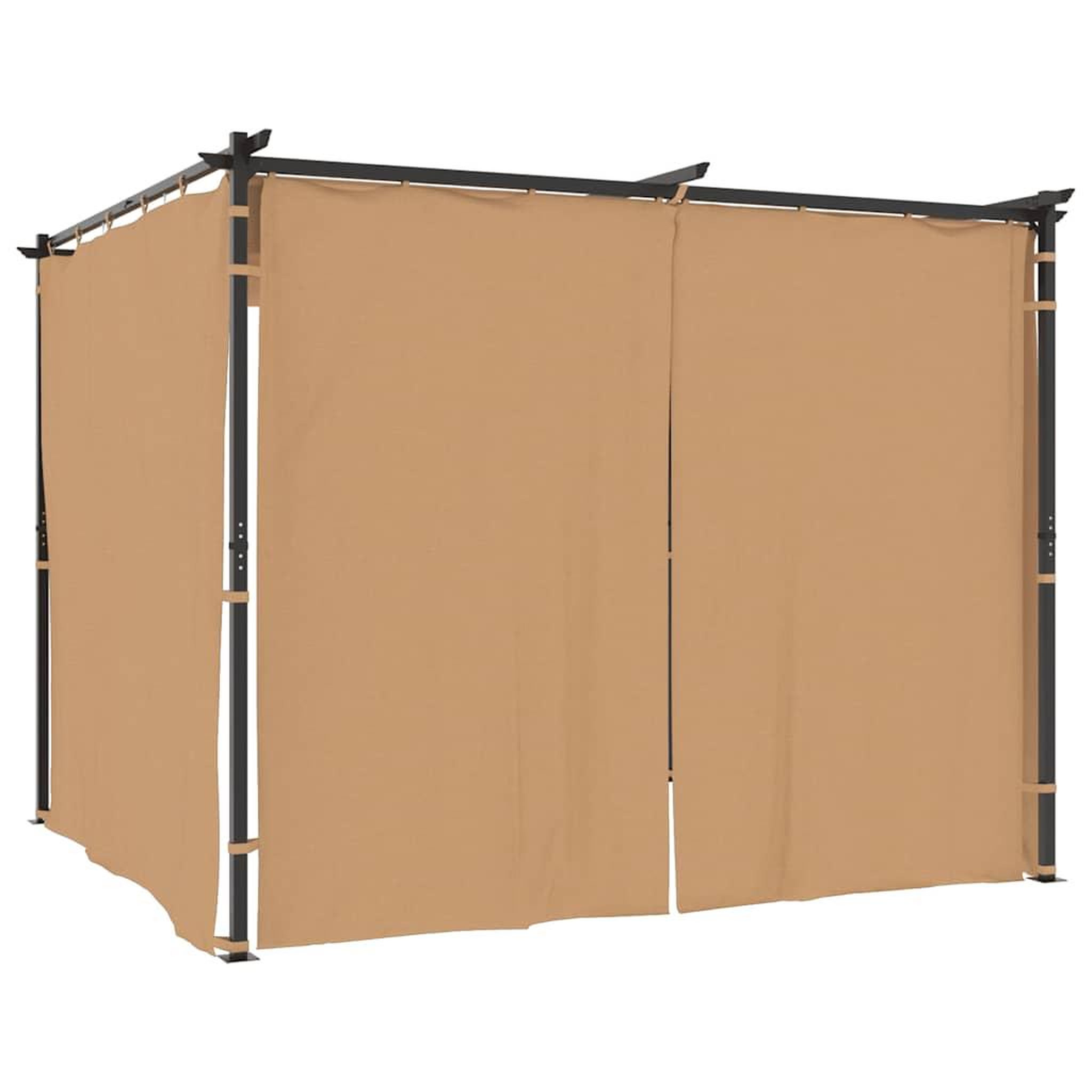 Voir la diapositive 2 : VIDAXL Tonnelle avec rideaux 3x3 m Taupe Acier