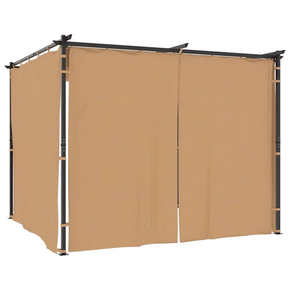 VIDAXL Tonnelle avec rideaux 3x3 m Taupe Acier
