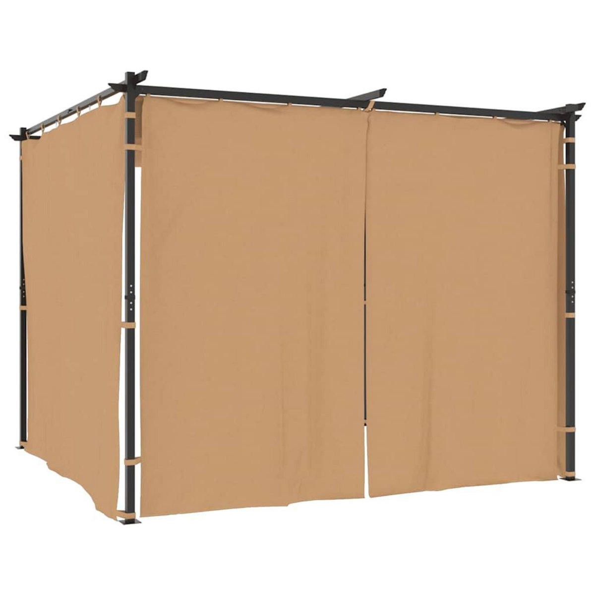 VIDAXL Tonnelle avec rideaux 3x3 m Taupe Acier