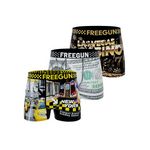 FREEGUN Lot de 3 boxers enfant American Vibes. Coloris disponibles : Noir