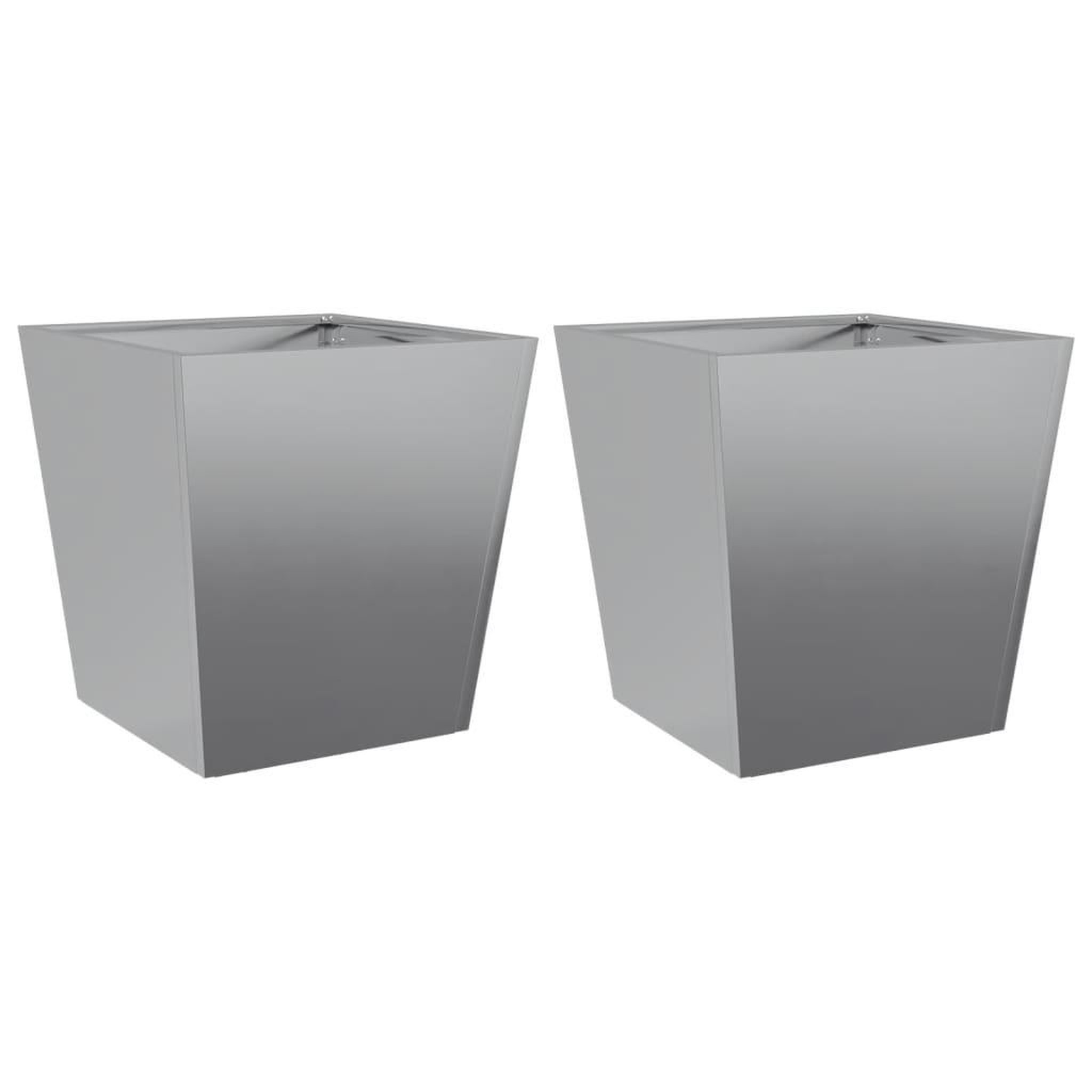 Voir la diapositive 2 : VIDAXL Jardinieres 2 pcs 40x40x40 cm acier galvanise