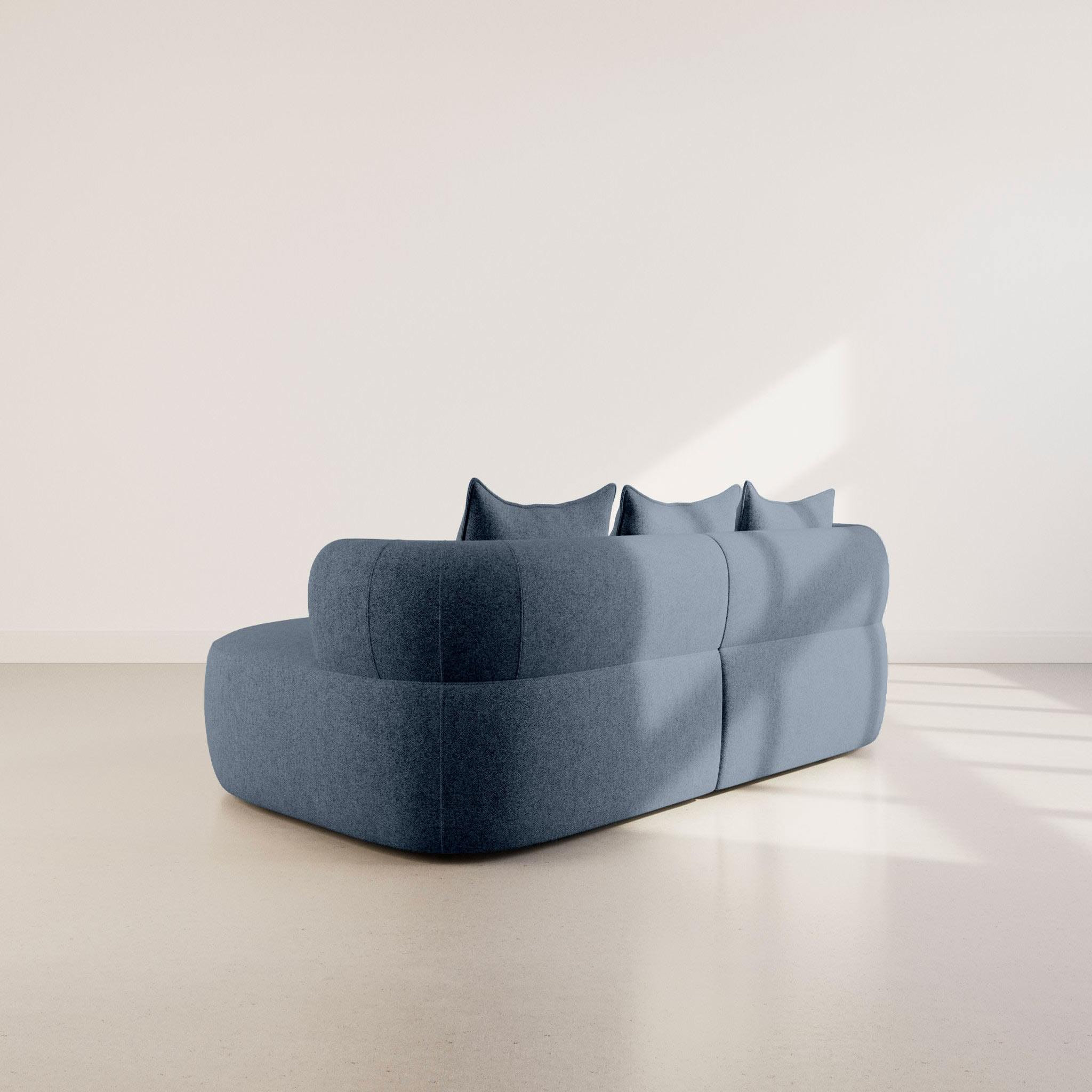 Voir la diapositive 5 : BEST MOBILIER Angela - canapé d'angle droit 4 places en velours texturé
