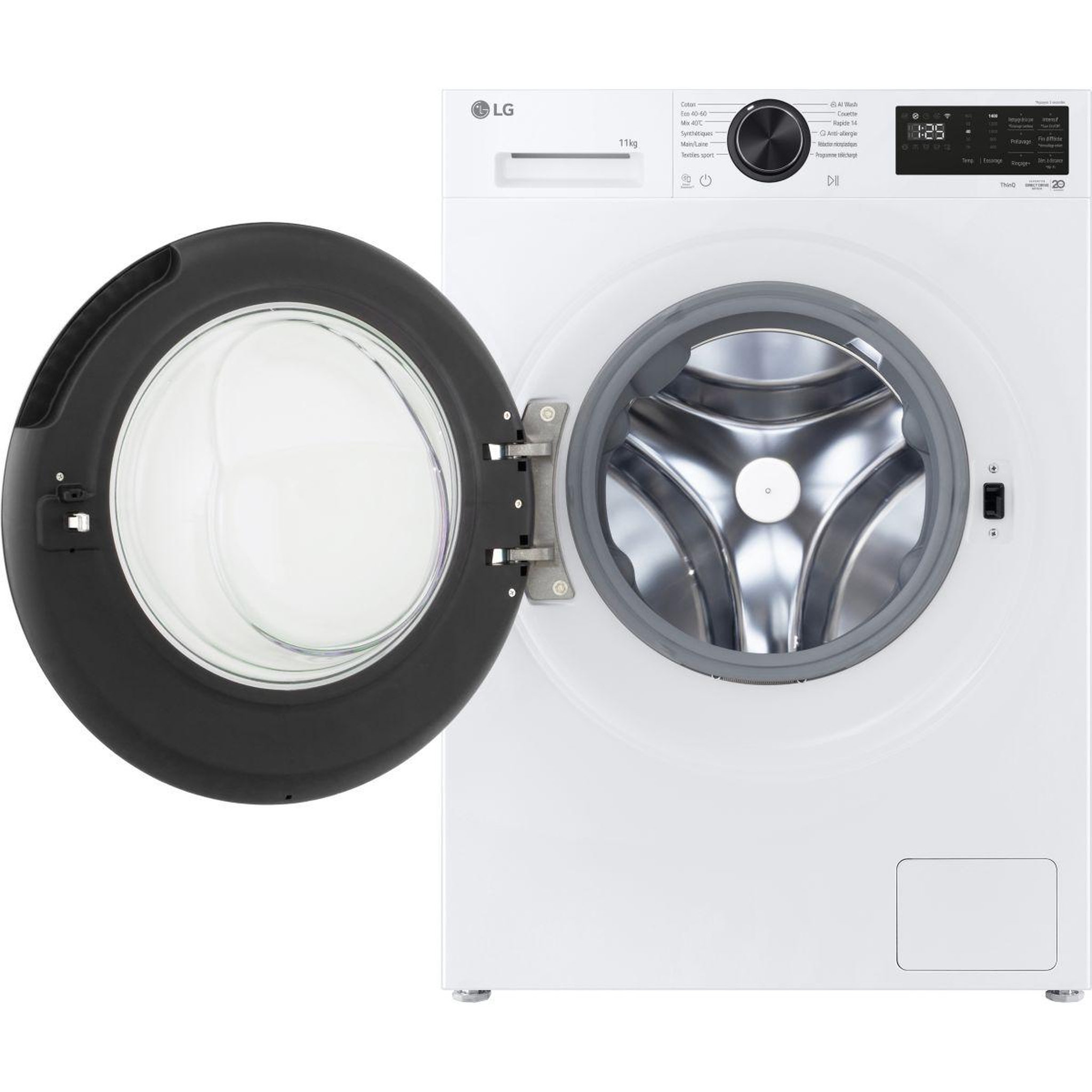 Voir la diapositive 2 : LG Lave linge hublot f14xn55bws - 11 kg - 1400 tr/min - classe a - moteur direct drive - connecté wifi
