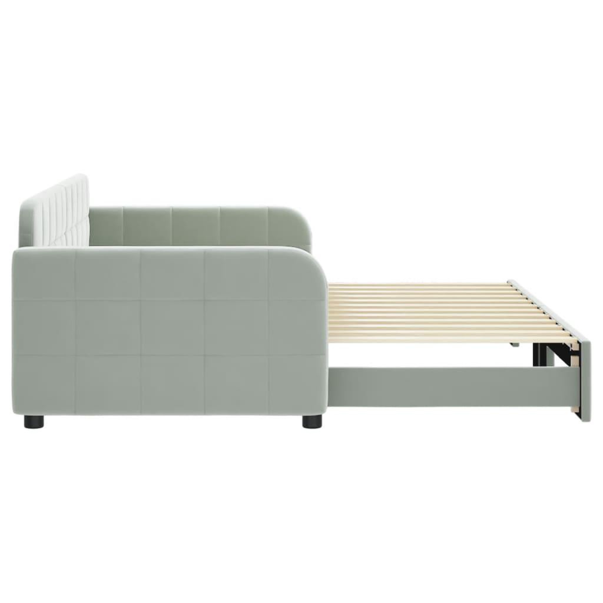 Voir la diapositive 4 : VIDAXL Lit de jour avec gigogne sans matelas gris clair 90x200 cm