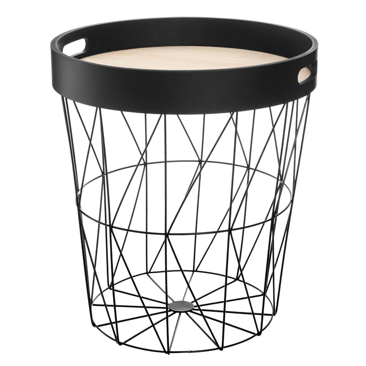 ATMOSPHERA Table à café avec plateau Kumi - Diam. 35 cm - Noir