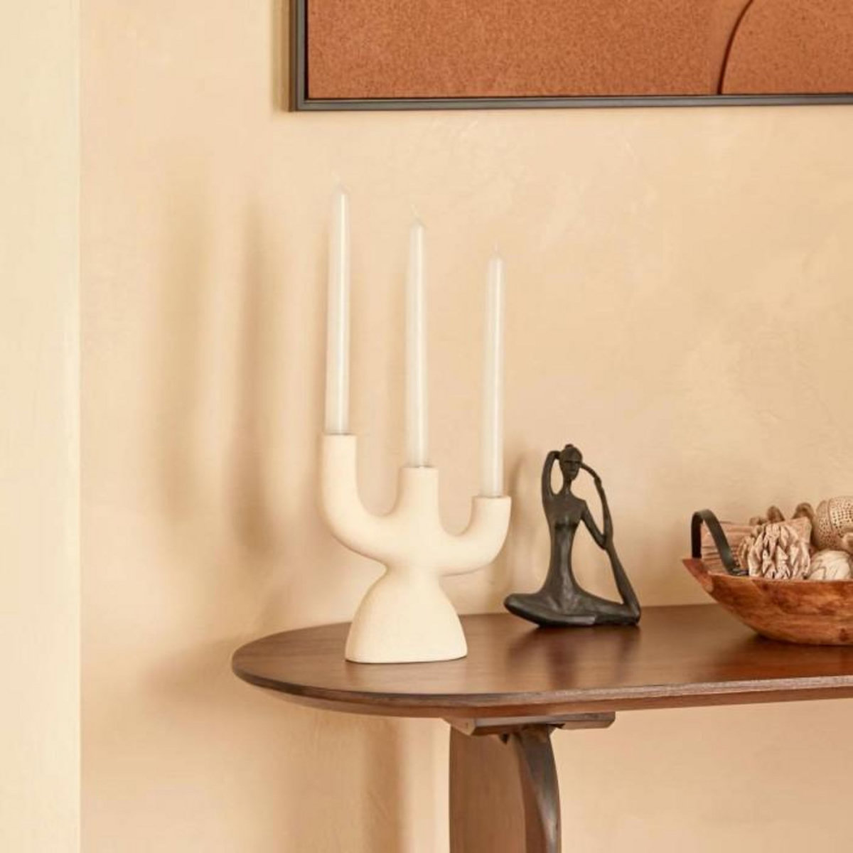 ATMOSPHERA Chandelier Déco en Dolomite  Wonj  20cm Blanc