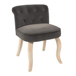 Paris Prix Fauteuil en Velours Design  Eleonor  68cm Gris