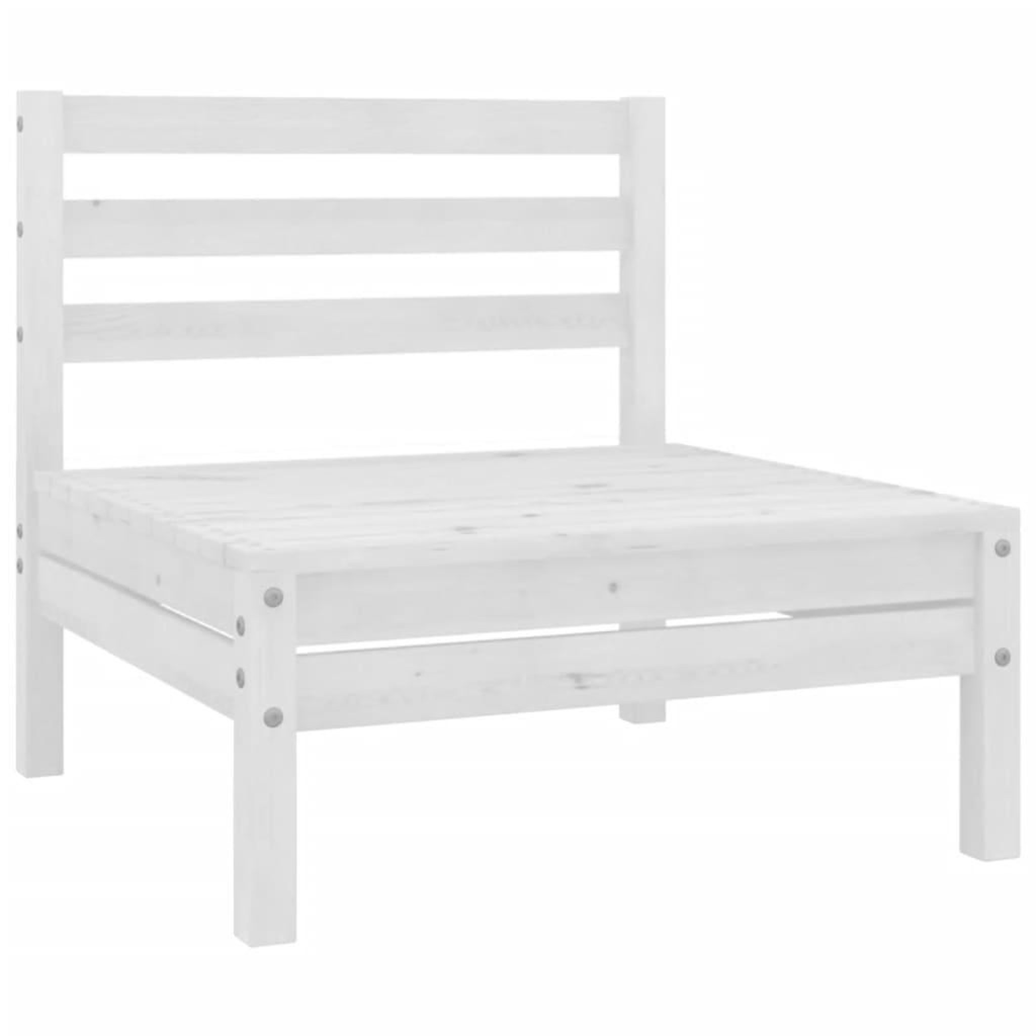 Voir la diapositive 4 : VIDAXL Salon de jardin 7 pcs Bois de pin massif Blanc