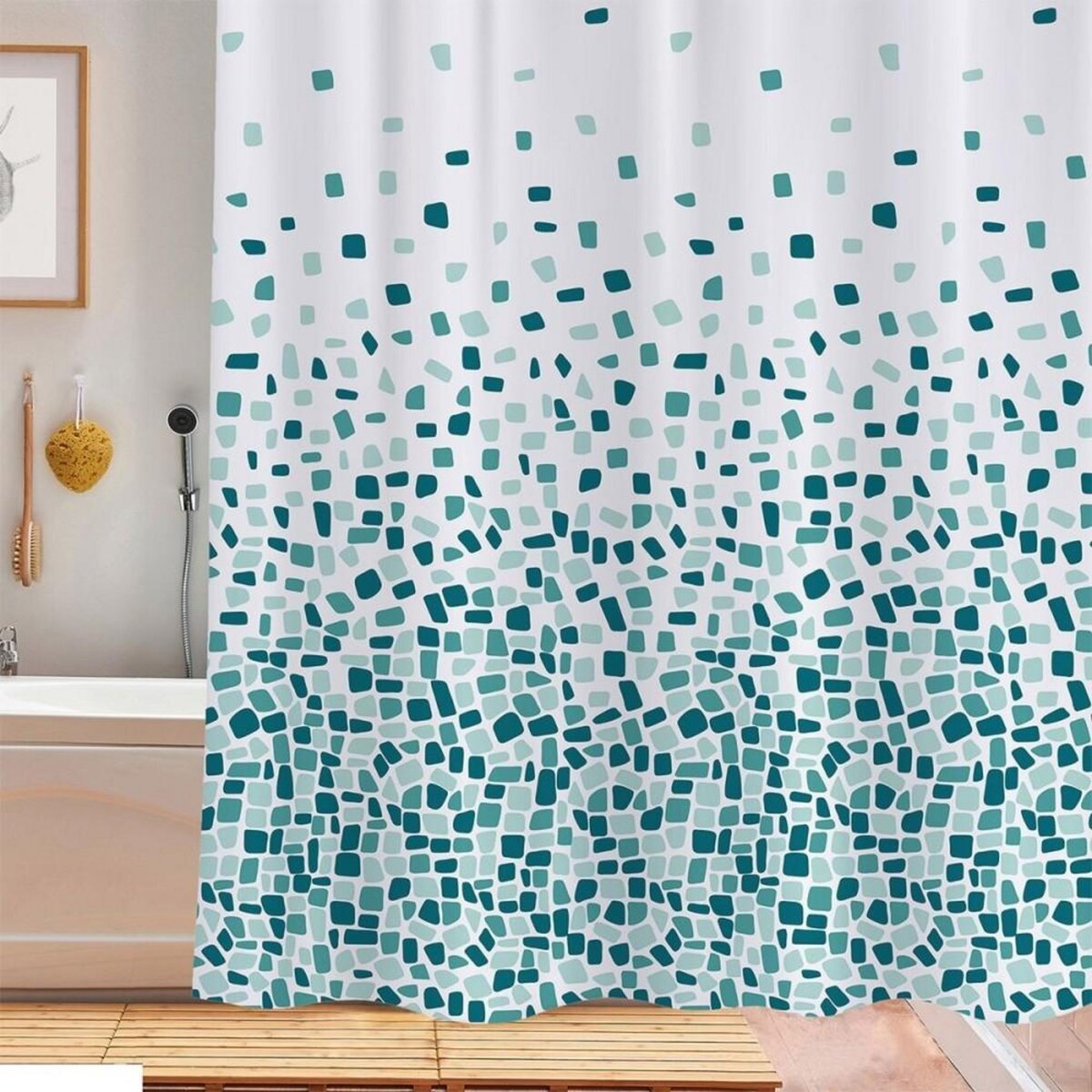 FORNORD Rideau de douche 180x180 cm Mozaik