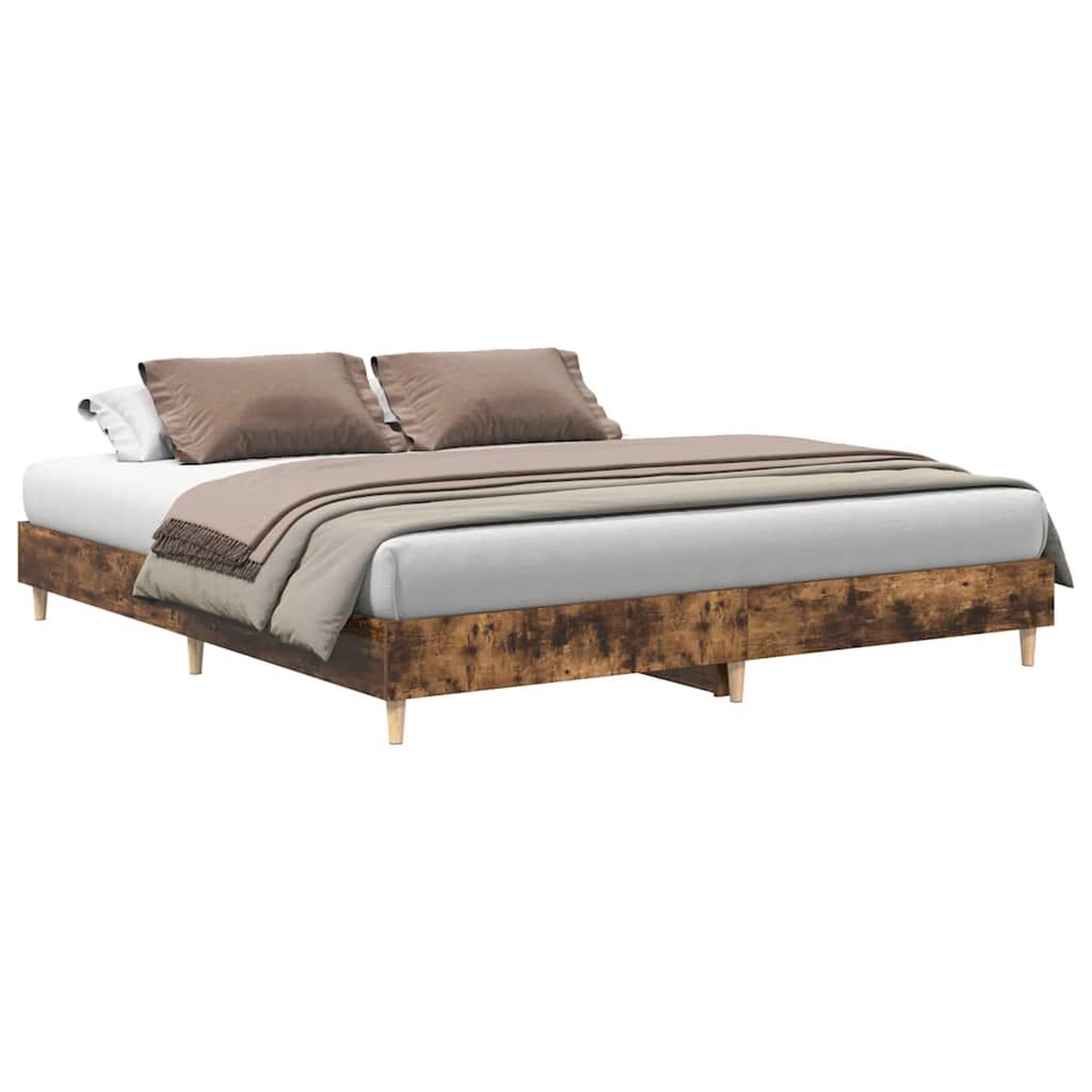 Voir la diapositive 2 : VIDAXL Cadre de lit sans matelas chene fume 160x200 cm bois ingenierie