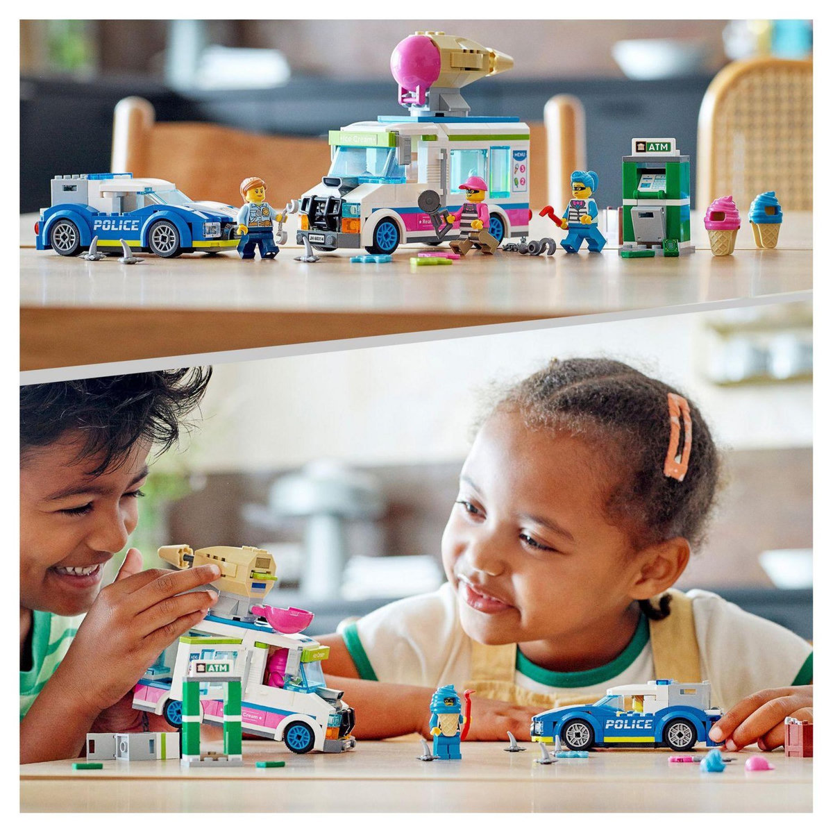 LEGO City 60314 - La Course-Poursuite du Camion de Glaces, Jouet Voiture Enfants dès 5 Ans