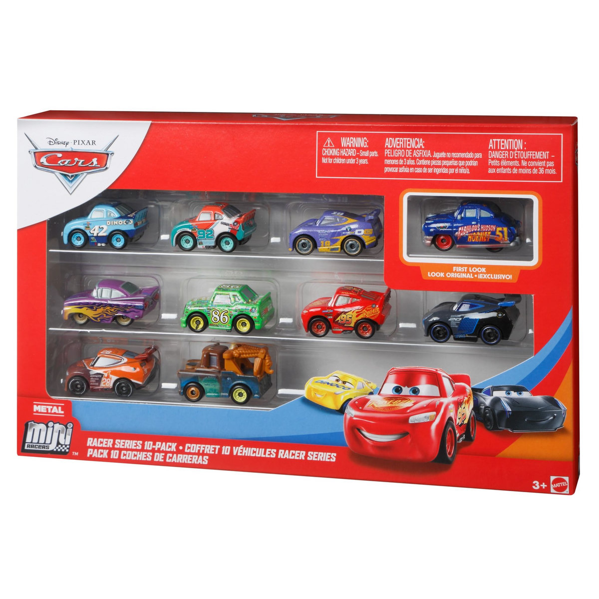 MATTEL Pack de 10 véhicules miniatures Mini Racers 9 + 1 exclusif - Cars