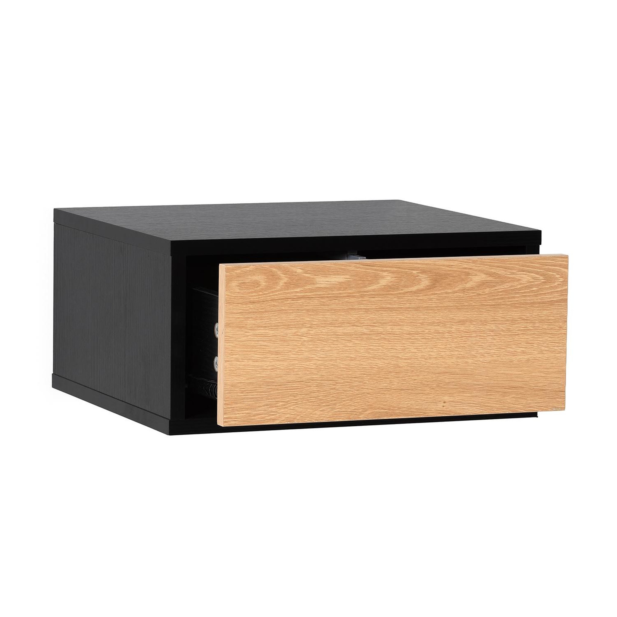 Voir la diapositive 3 : VS VENTA-STOCK Table de chevet flottante Apolo 1 tiroir couleur Noir