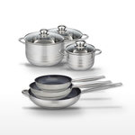 ELO Lot de 3 Poêles 24/28/32 cm Elo Profi Therm Platinum et 3 Faitouts 16/20/24 cm