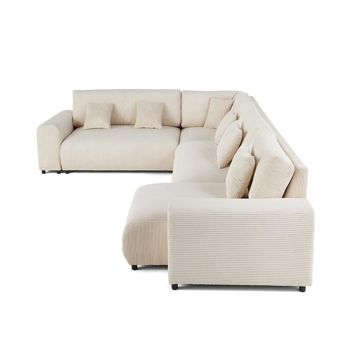 LISA DESIGN Garance - canapé modulable d'angle gauche - 8 places - en velours côtelé