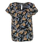 Only Blouse  à fleurs Femme Only Alma. Coloris disponibles : Noir