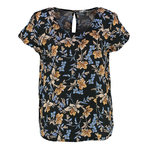 Only Blouse  à fleurs Femme Only Alma. Coloris disponibles : Noir