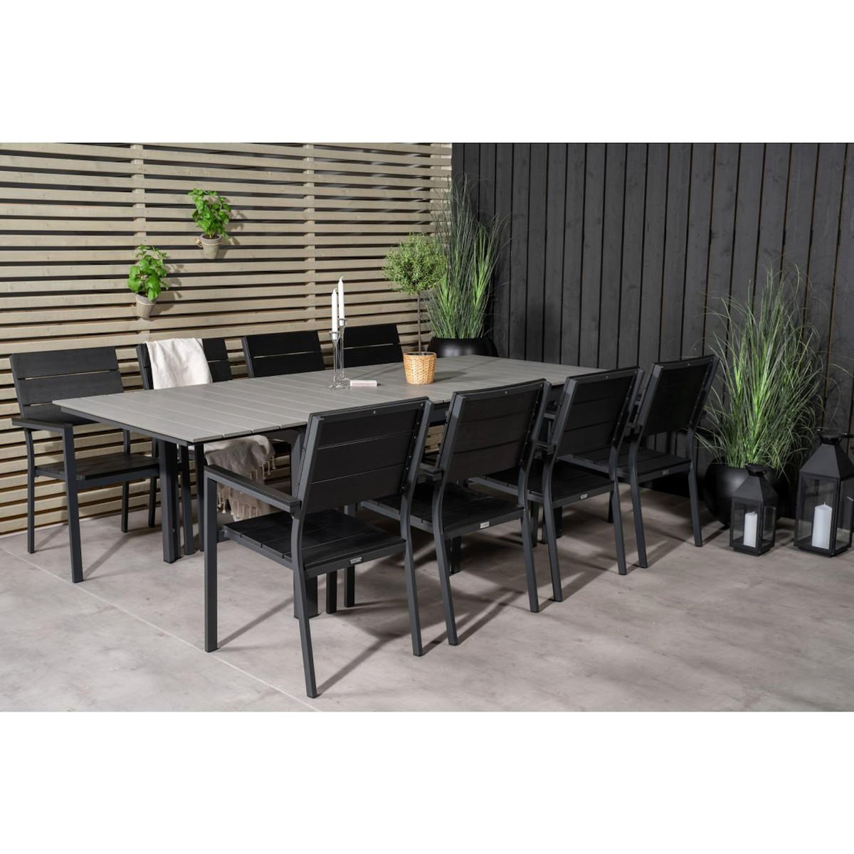 Paris Prix Ensemble Table de Jardin & 8 Chaises  Levels  160x240cm Noir