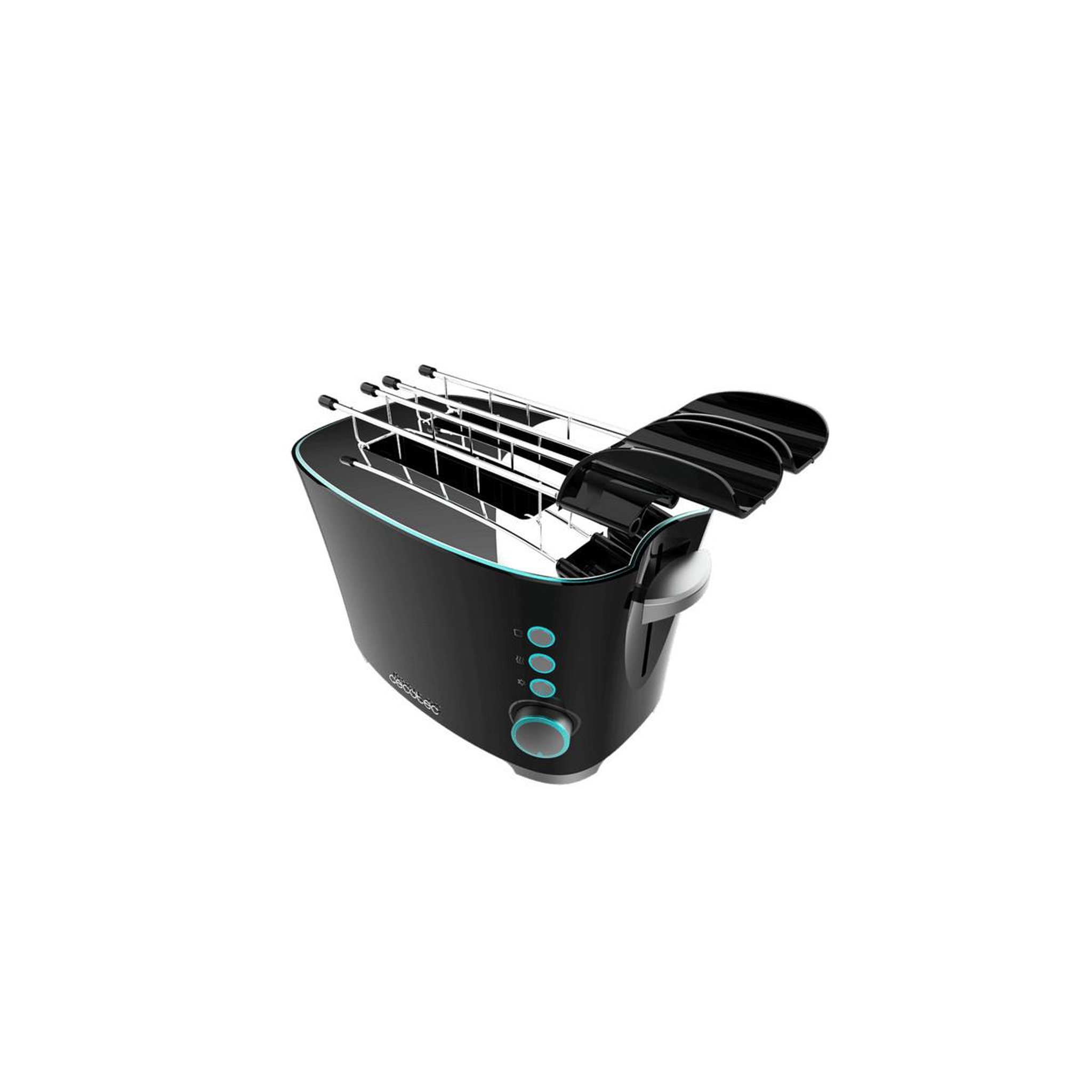 Voir la diapositive 1 : CECOTEC Cecotec 02184 grille-pain 7 2 part(s) 650 W Noir, Acier inoxydable