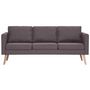 Voir la diapositive 3 : VIDAXL Canape a 3 places tissu taupe