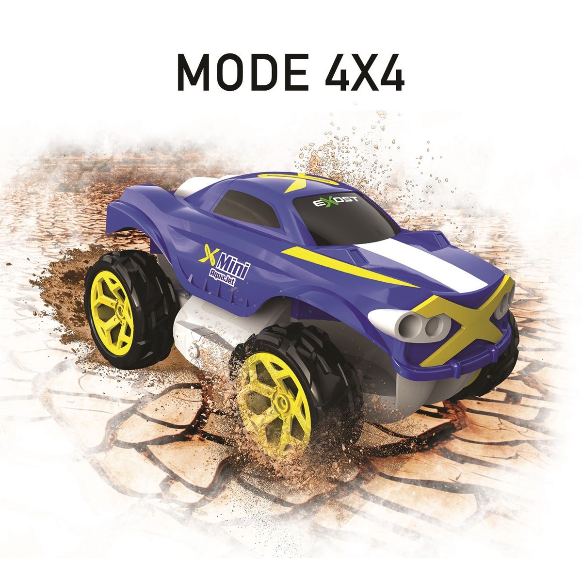 SILVERLIT Exost - Voiture amphibie radiocommandée Mini Aquajet transformable 4X4 ou bateau 1/18ème 2.4 GHz