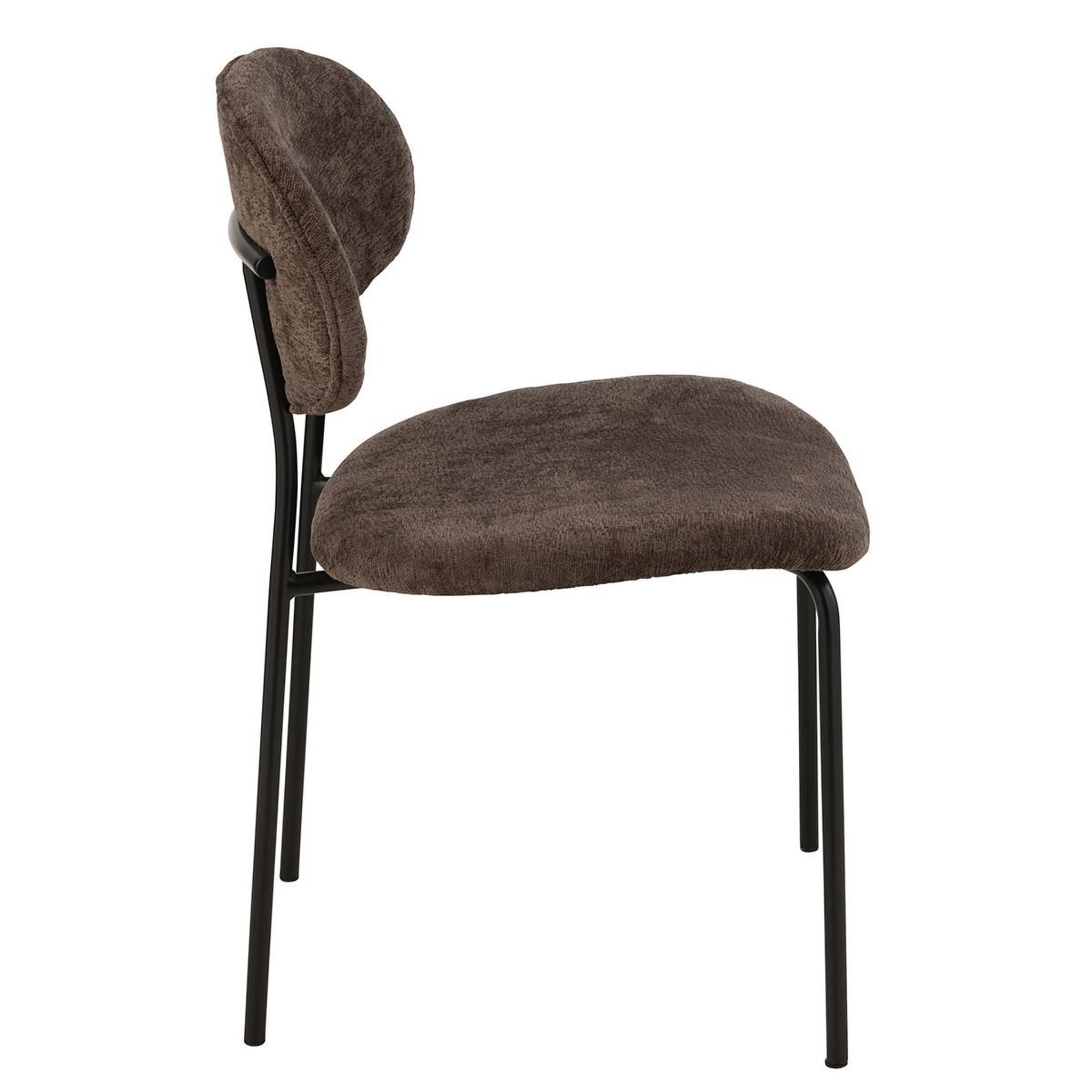 Voir la diapositive 3 : J-LINE Chaise design  anise  82cm marron foncé