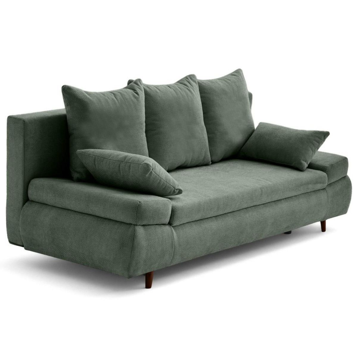 BEST MOBILIER Larson - canapé droit 3 places convertible avec coffre en velours texturé