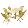 Voir la diapositive 1 : CONCEPT USINE Table de jardin ovale et 6 chaises en teck KAJANG