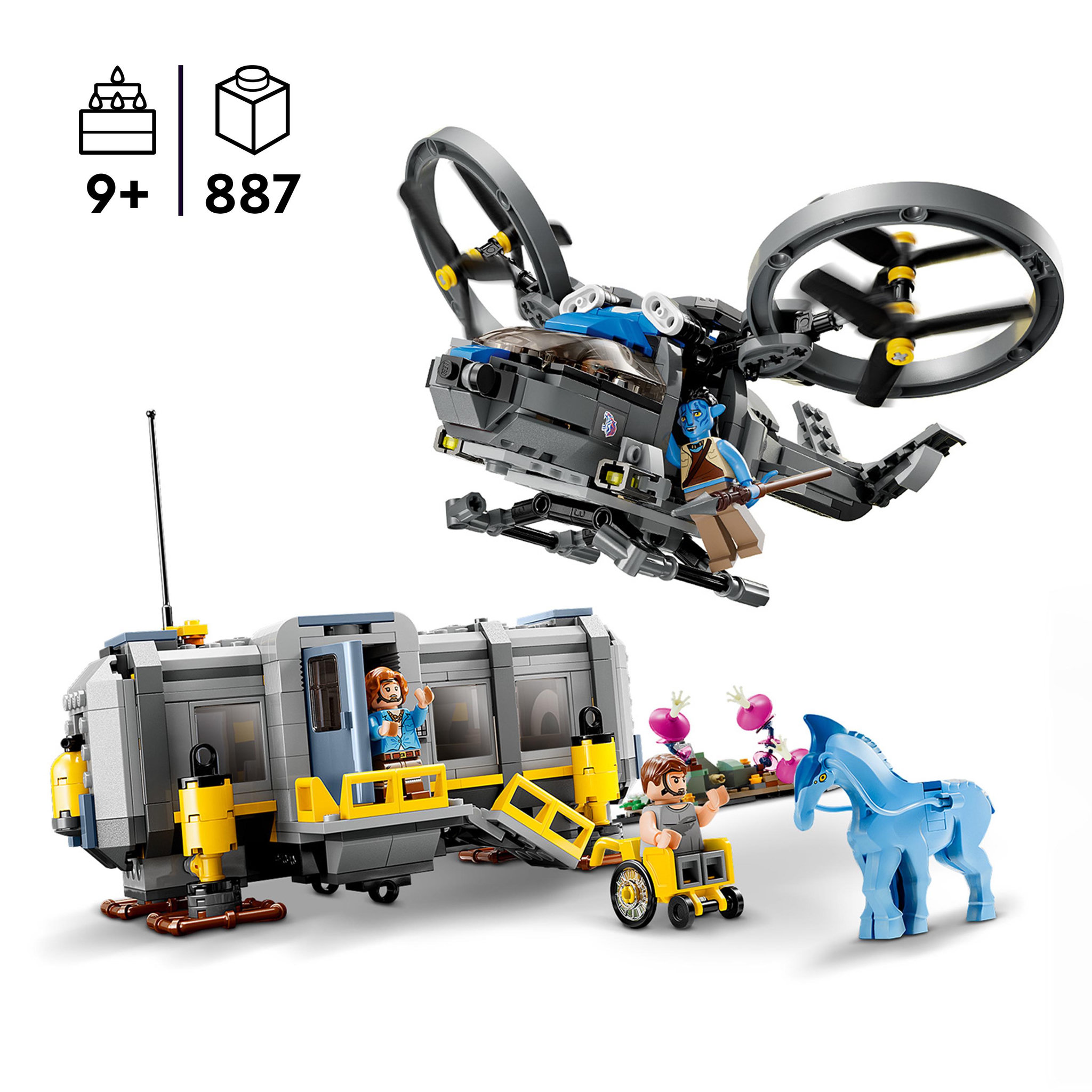 Voir la diapositive 3 : LEGO Avatar 75573 Les Montagnes Flottantes : le Secteur 26 et le Samson RDA, Jouet Figurine 