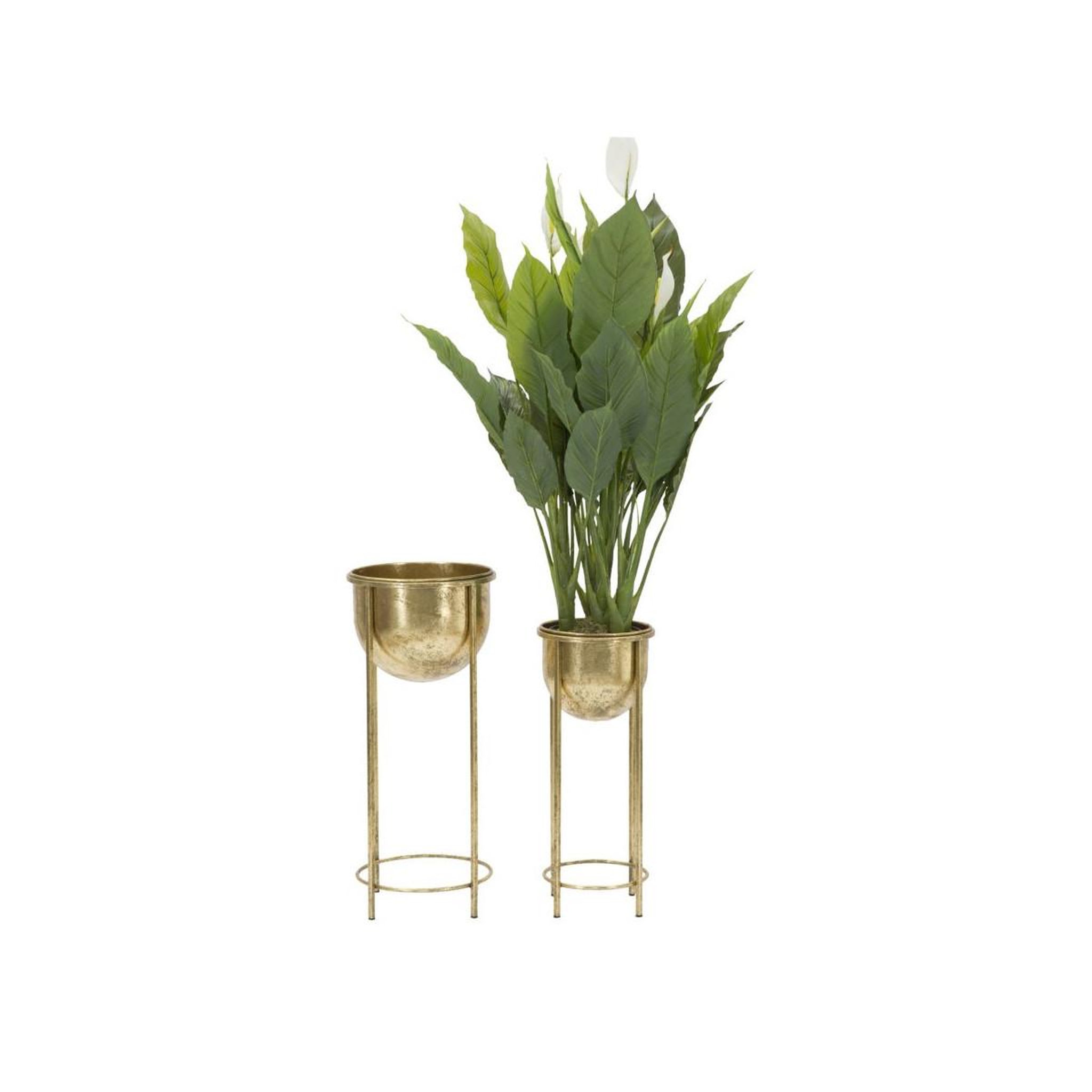 Voir la diapositive 4 : Paris Prix Lot de 2 cache-pots sur pied  coppia  62cm or