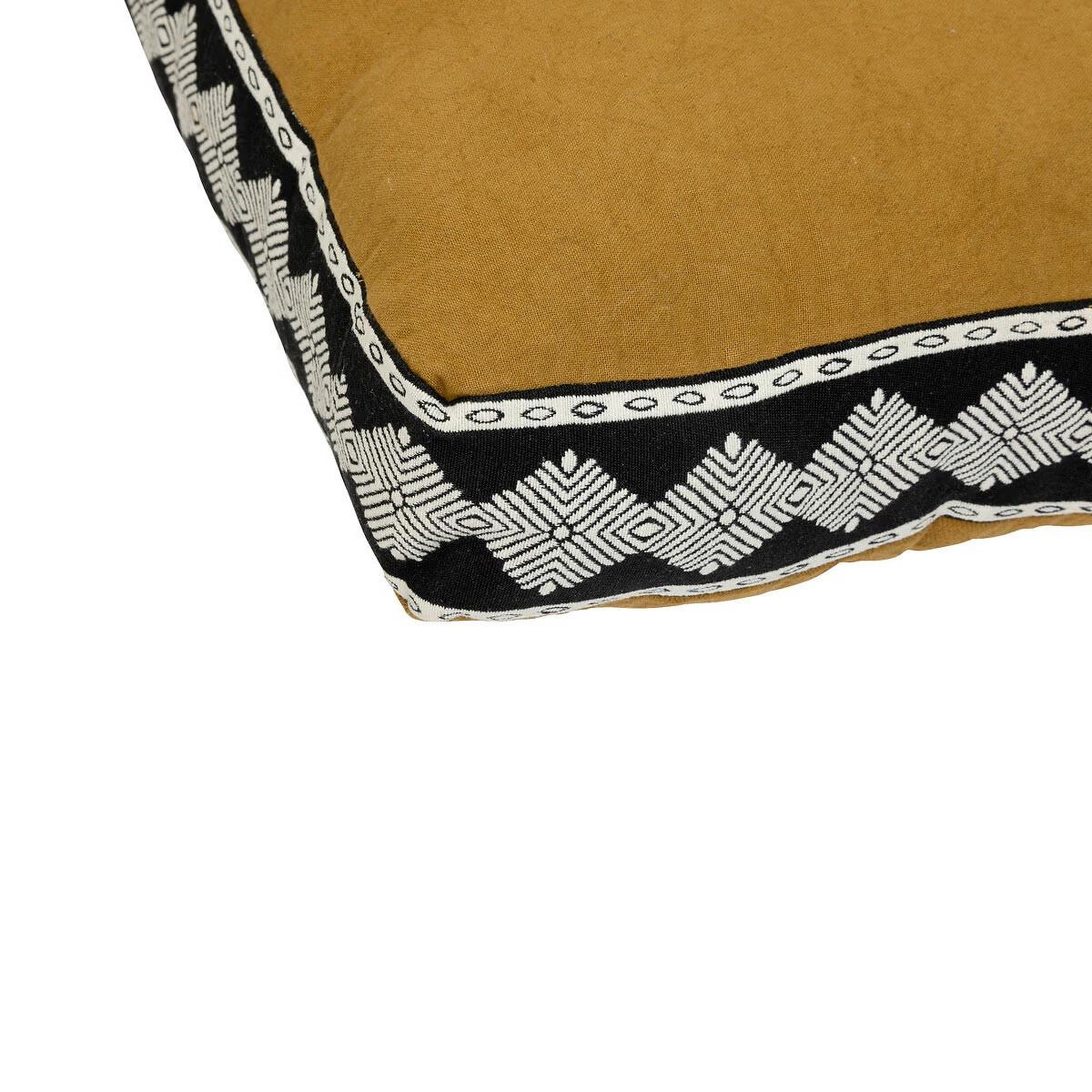 Voir la diapositive 2 : ATMOSPHERA Coussin de sol jacquard  inuit dreams  48x48cm ocre