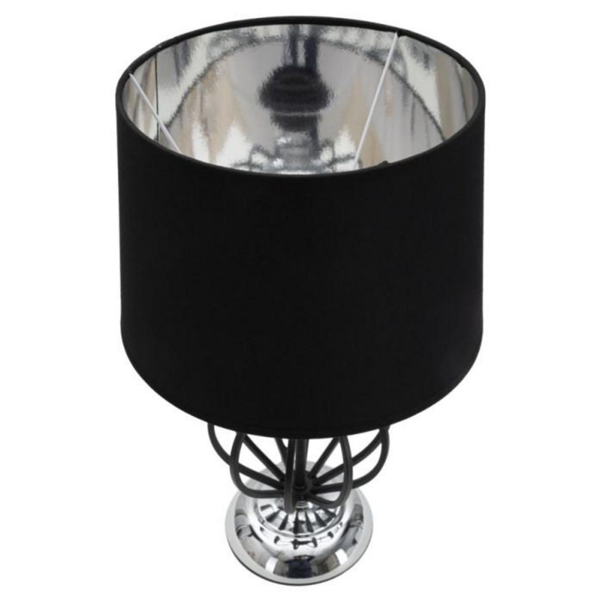 Paris Prix Lampe à Poser en Métal  Darky  44cm Noir & Argent