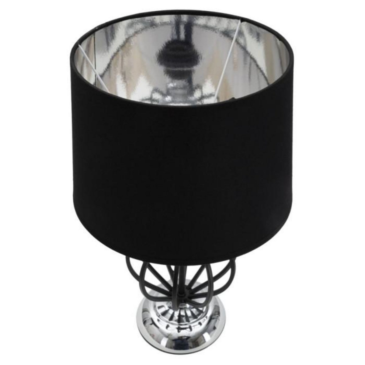 Paris Prix Lampe à Poser en Métal  Darky  44cm Noir & Argent