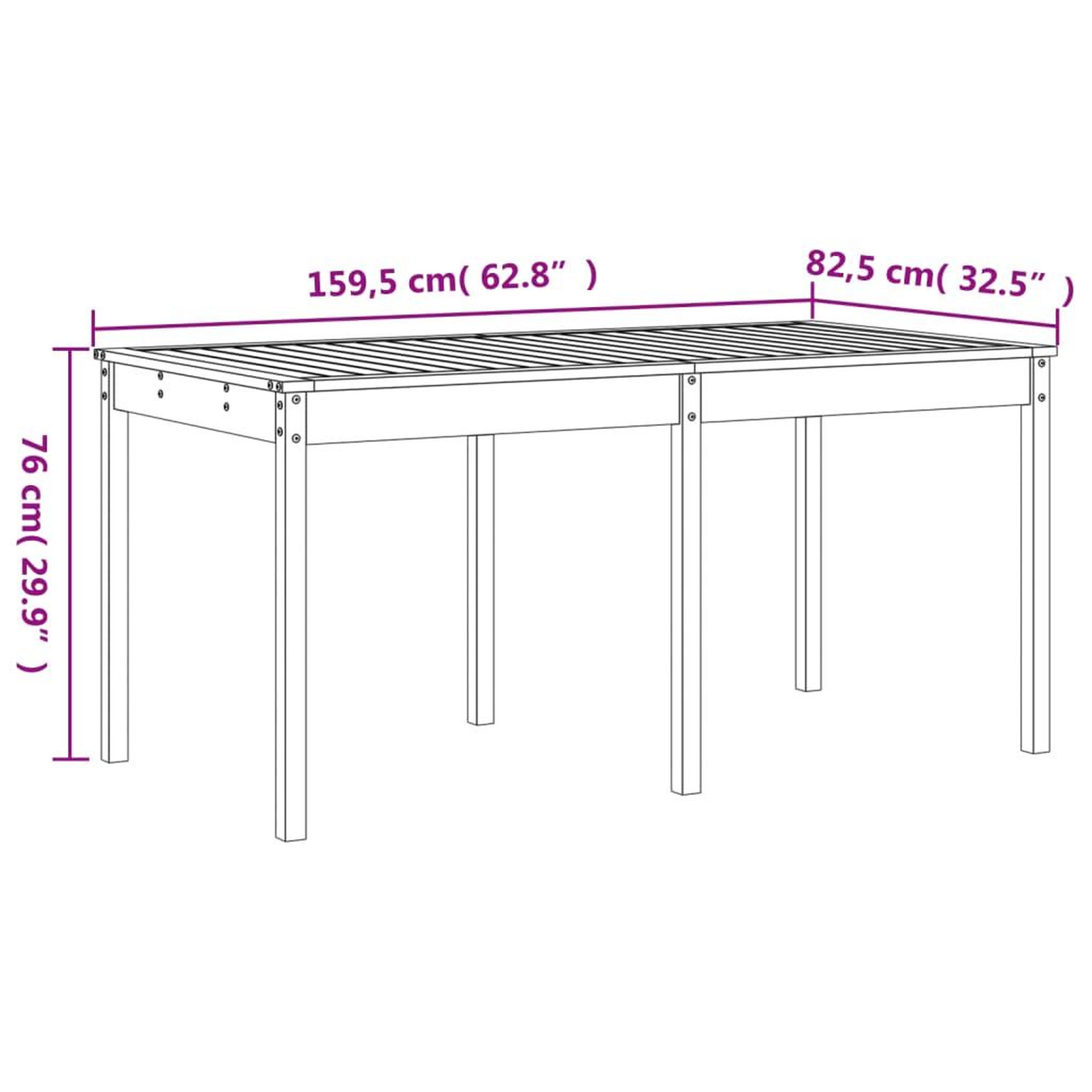 Voir la diapositive 6 : VIDAXL Ensemble a manger de jardin 13 pcs marron miel bois pin massif