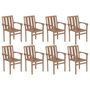 Voir la diapositive 1 : VIDAXL Chaises de jardin empilables lot de 8 Bois de teck solide