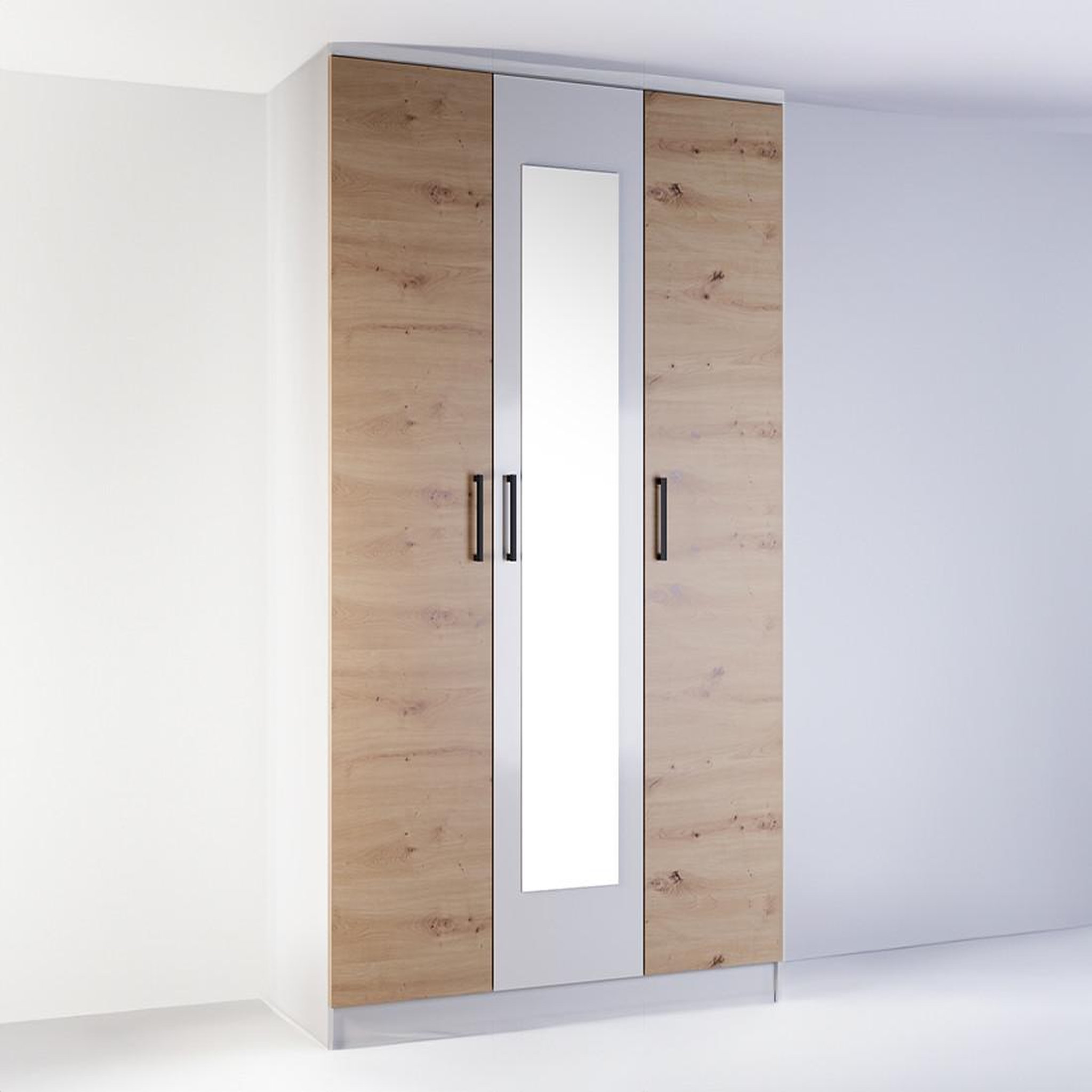 Voir la diapositive 2 : BEST MOBILIER Hayato - armoire - effet bois et blanc - 135 cm