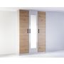 Voir la diapositive 2 : BEST MOBILIER Hayato - armoire - effet bois et blanc - 135 cm