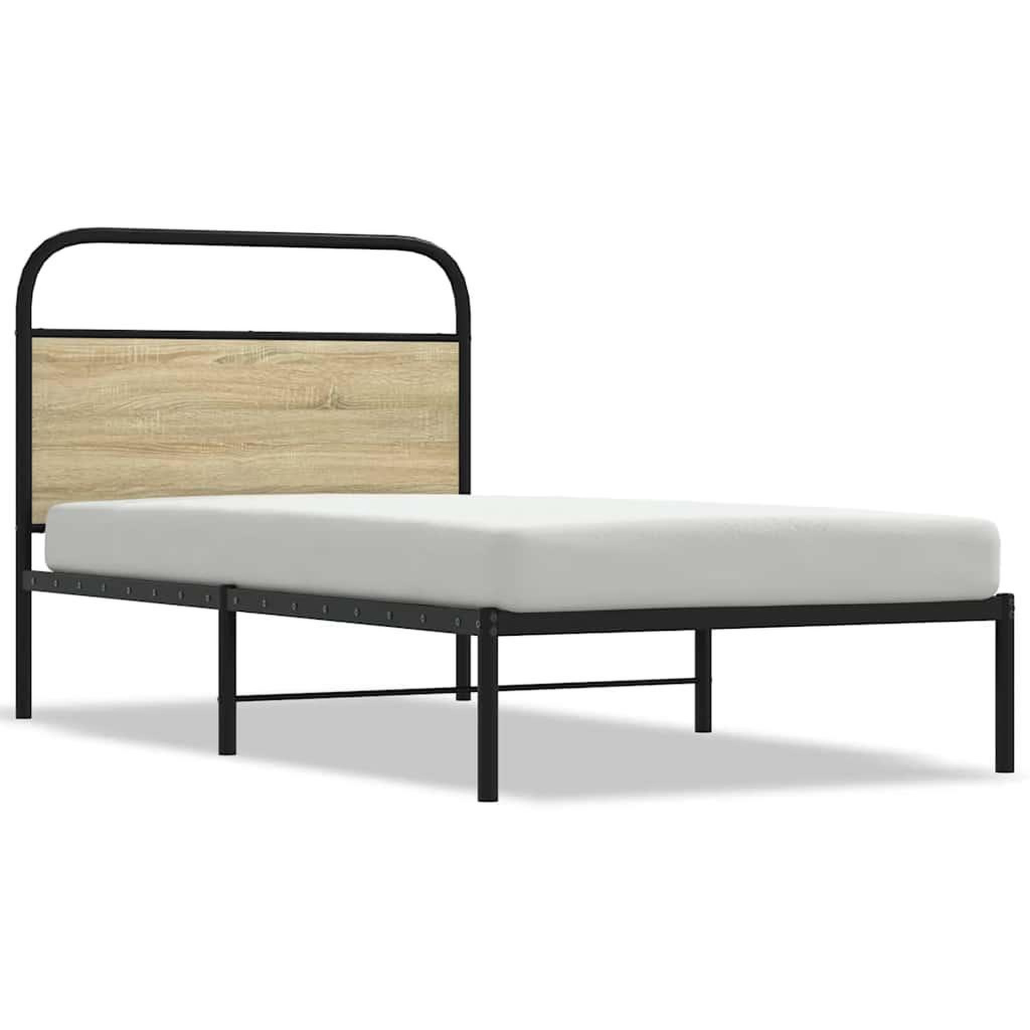 Voir la diapositive 2 : VIDAXL Cadre de lit sans matelas 90x200cm chene sonoma bois ingenierie