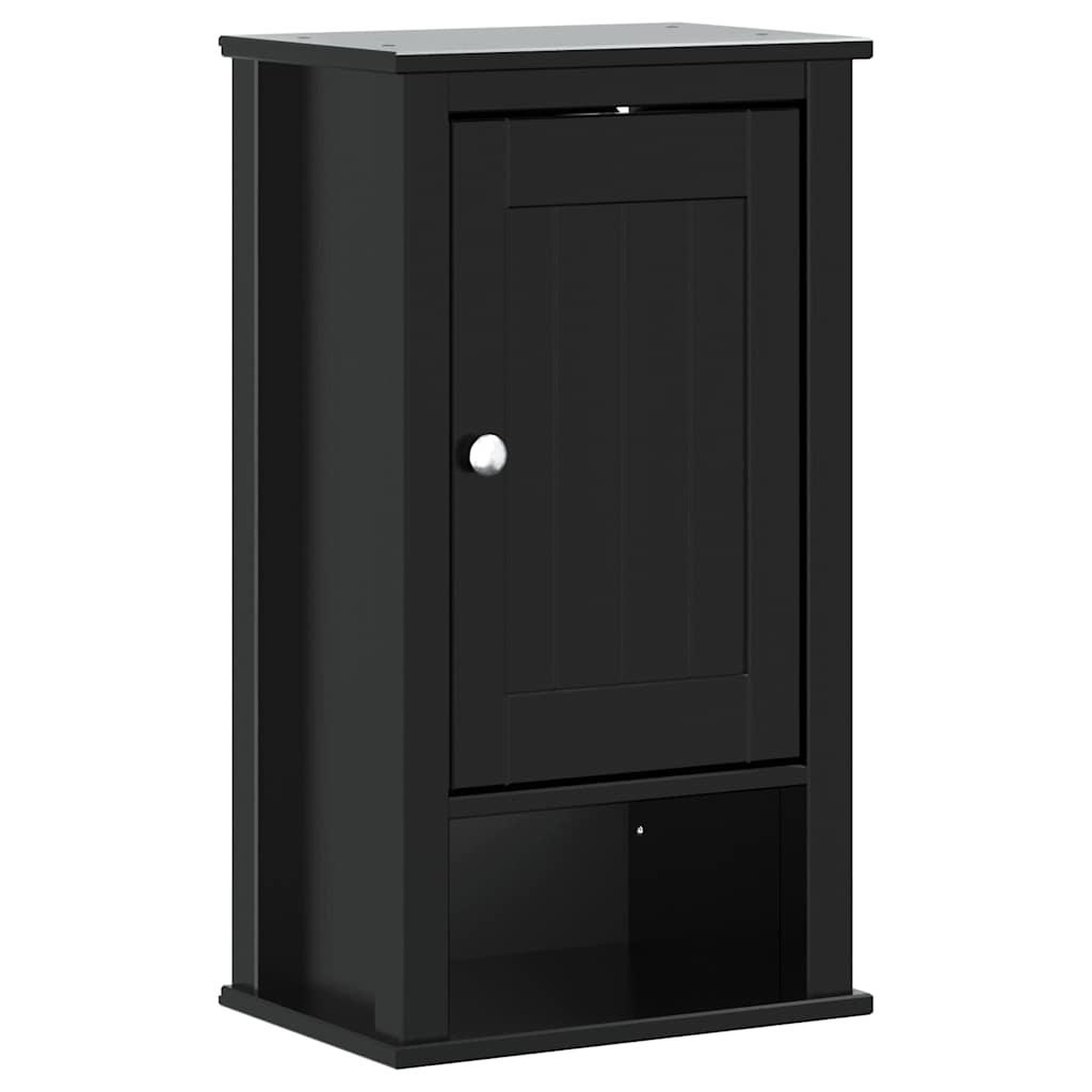 Voir la diapositive 2 : VIDAXL Armoire murale de salle de bain BERG noir bois de pin massif