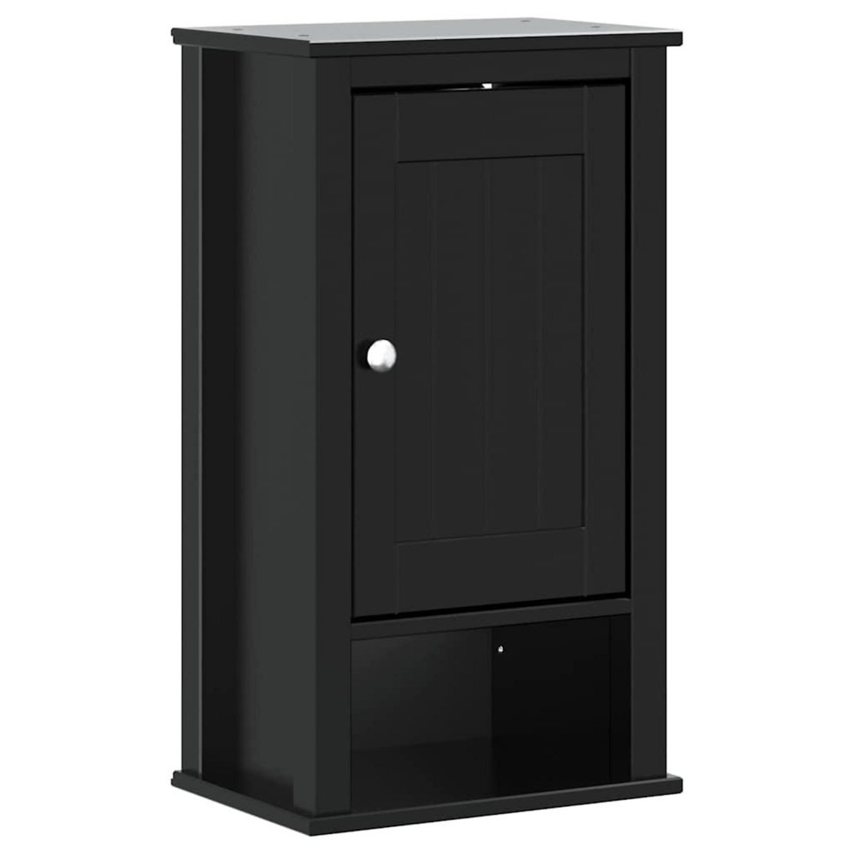 VIDAXL Armoire murale de salle de bain BERG noir bois de pin massif