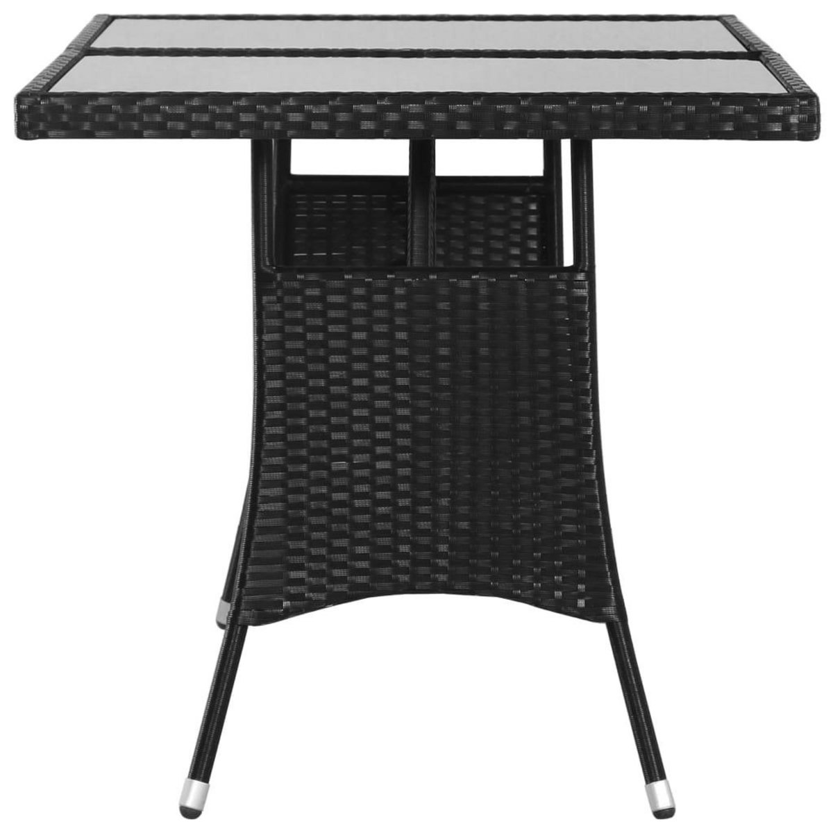 VIDAXL Table de jardin Noir 140x80x74 cm Resine tressee