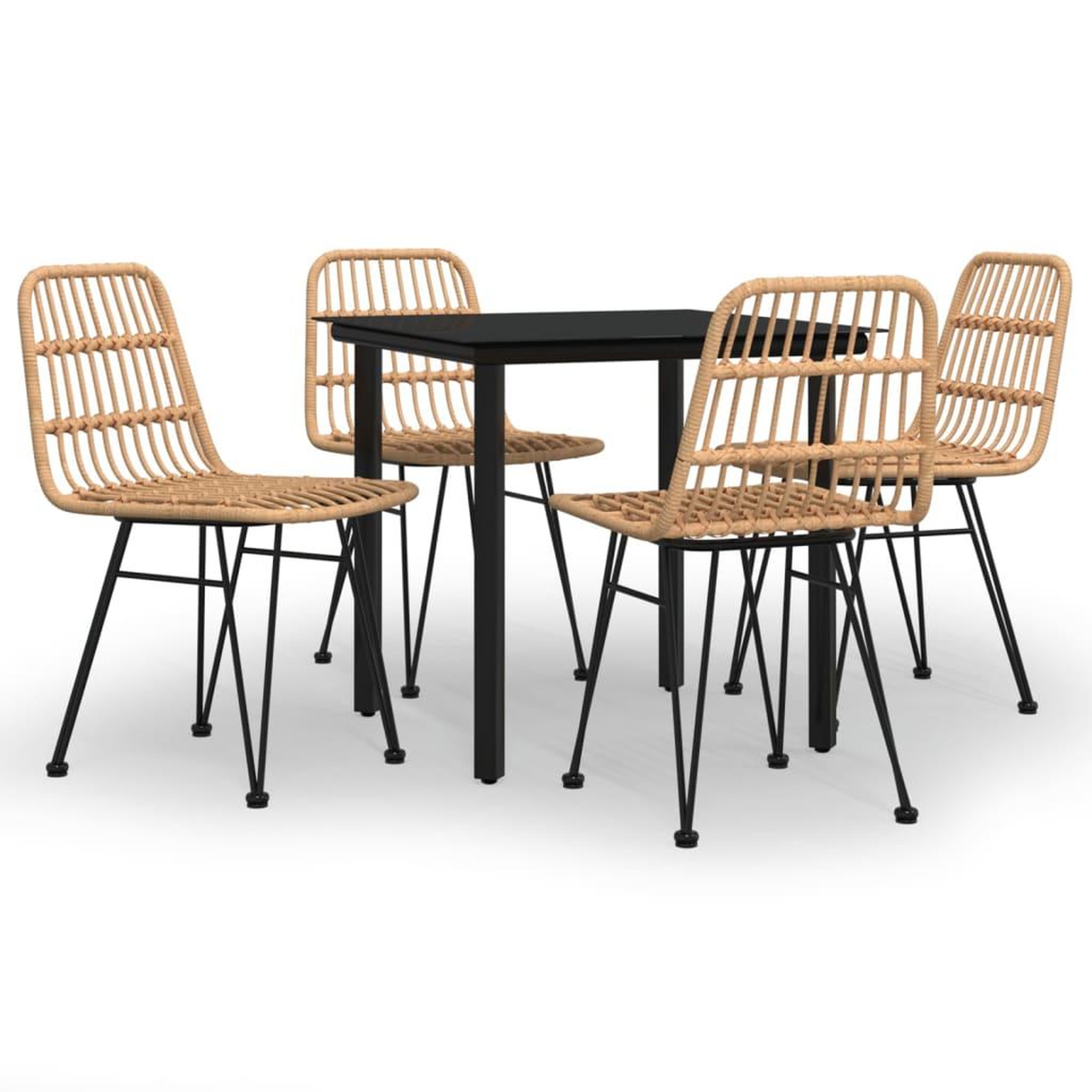 Voir la diapositive 2 : VIDAXL Ensemble a manger de jardin 5pcs Resine tressee