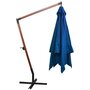 Voir la diapositive 3 : VIDAXL Parasol de jardin suspendu avec mat bleu azure bois de sapin