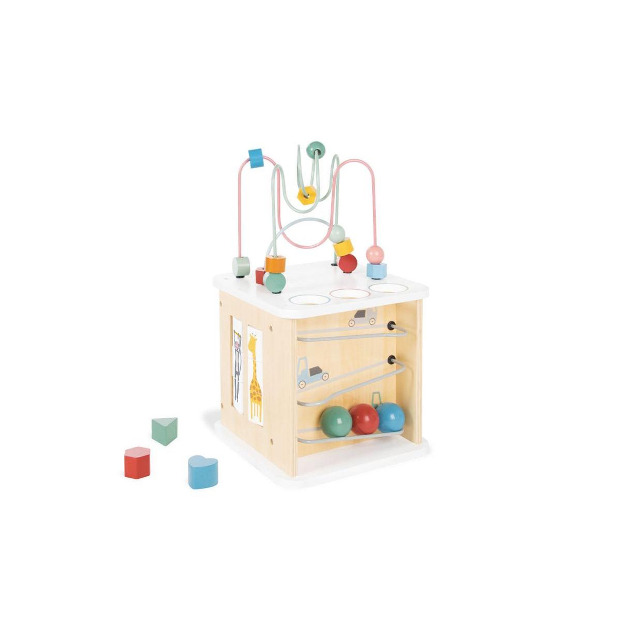 Voir la diapositive 3 : Pinolino Cube d'activités en bois Sanna 