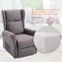 Voir la diapositive 6 : HOMCOM Fauteuil de relaxation électrique fauteuil releveur inclinable avec repose-pied ajustable lin gris chiné